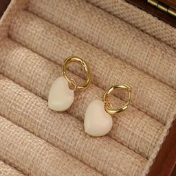 TEULRIP Korean Heart Shaped Drop Earrings-image-47