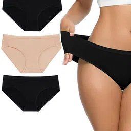 EMBATA Pack of 3 Women Mid-Rise Cotton Bikini Briefs-image-37