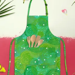 ArtzFolio Green & White Printed Cotton Aprons-31