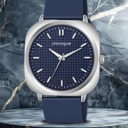 Provogue Men Brass Textured Dial & Reset Time Analogue Watch PR-GSQ021-BLU-BLU-12
