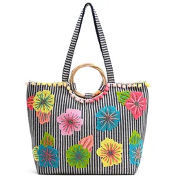 BohoGirl Floral Embellished Shopper Tote Bag-4