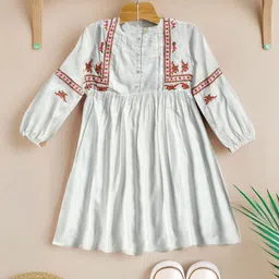 BAESD Embroidered Fit & Flare Dress-51