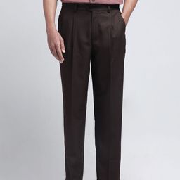 RARE RABBIT Aront B Men Tailored Mid-Rise Relaxed Fit Trousers-image-36