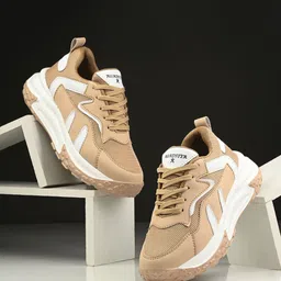 The Roadster Lifestyle Co Women Lightweight Faux Leather Lace Up Sneakers-34