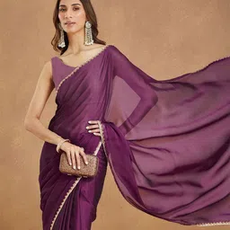 LOROFY Beads and Stones Pure Silk Tussar Saree-picture-2