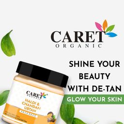 CARET ORGANIC Set Of 2 Haldi & Chandan Face Pack & Vitamin C Glow Scrub - 100 g Each image 3