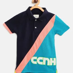 Cherry Crumble Boys Polo Collar Applique T-shirt-image-3