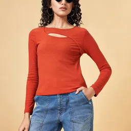 SF JEANS by Pantaloons Women Solid Round Neck Top-picture-52