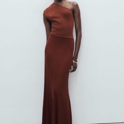 MANGO One Shoulder Ribbed Maxi Dress-picture-19