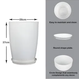 RUBOXA Plain Tower 6-Pcs White & Grey UV-ProtectedPlanters image 3