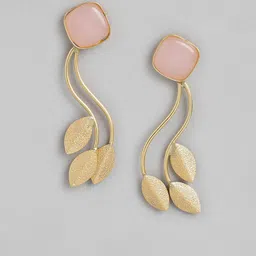 Anouk Gold-Plated Artificial Stones Studded Circular Shaped Drop Earrings image 4