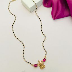 ABDESIGNS Gold-Plated Artificial Stones and Beads Mangalsutra-image-58