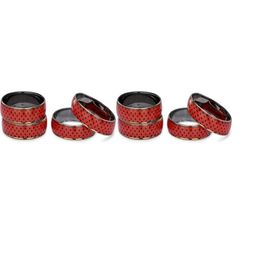 SOMIL Set Of 8 Red Alloy Artificial Stones & Beads Bangles-picture-30