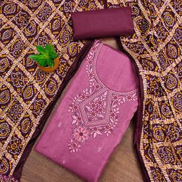 LeeliPeeri Designer Floral Embroidered Soft Silk Cotton Unstitched Dress Material-image-51