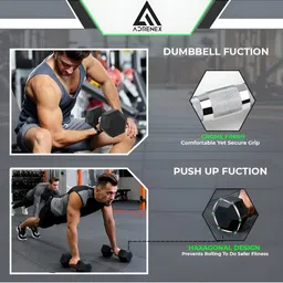 ADRENEX Set Of 2 Hexagon Fixed Weight Dumbbells - 2.5 kg Each image 4