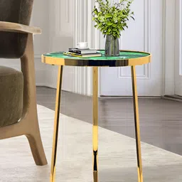 Metalsmith Green & Yellow Round Shaped Coffee Table-19