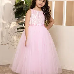 Toy Balloon kids Girls Net Sleeveless Fit & Flare Maxi Dress-22