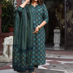 PMD Fashion Women Printed Regular Kurta with Trousers & With Dupatta-picture-1