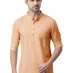 EdinWolf Men Solid Daily Cotton Short Kurta-image-6