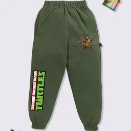 YK X Minute Mirth Boys Ninja Turtle Printed Mid-Rise Joggers-image-32
