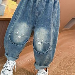LULU & SKY Girls Baggy Clean Look Heavy Fade Jeans-image-5