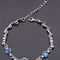 Bling Queen Silver Plated Cubic Zirconia Studded Bracelet-image-56