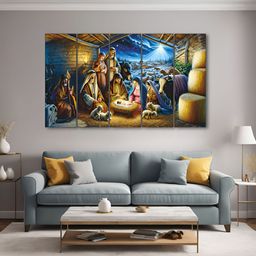 The Castle Decor Blue & Brown 5 Pieces Wood Wall Art-image-99