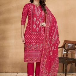 Anouk Women Bandhani Printed Regular Mirror Work Kurta with Trousers Dupatta-18