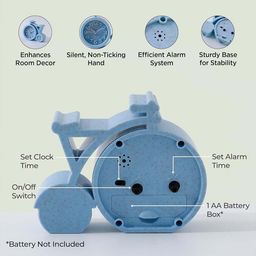 Ekhasa Blue Textured Quirky Traditional Alarm Clock image 5