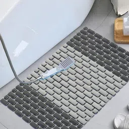 HomeCloud Grey Striped Anti-Skid Shower Mat-17