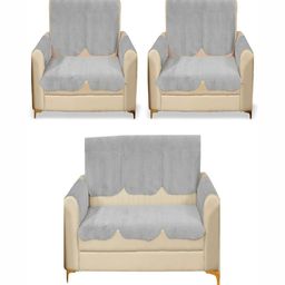 Fashion Throw Grey Velvet Sofa Cover With Arms-image-72