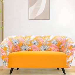 Duroflex Meadow Chrome Yellow Palm Loveseat-image-30