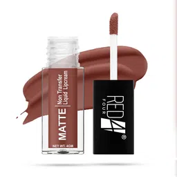 RED 4 Non Transfer Matte Liquid Lipstick - 4 g - Roasted Cocoa - 111-12