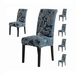 GIFTS ISLAND Set Of 6 Blue Printed Chair Covers-image-18