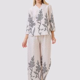 AmarAsha Printed Mandarin Collar Top With Trouser-picture-43