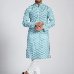 Cotton Curio Floral Printed Mandarin Collar Pure Cotton Straight Kurta-picture-54