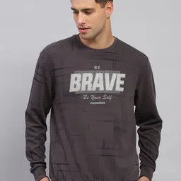 Monte Carlo Men Alphanumeric Printed Round Neck Cotton Sweatshirt-picture-2