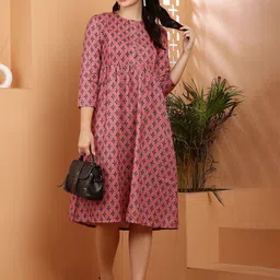 RIG-TIE Women Tribal Printed Fit & Flare Dress-image-98