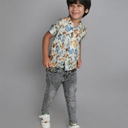 taffykids Boys Relaxed Opaque Printed Casual Shirt-picture-41