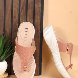ELLE Women Textured Open Back Wedge Sandals-46