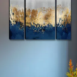 Myntra Elegant Homes Grey & Gold-Toned 3 Pieces Abstract Wall Art-image-73