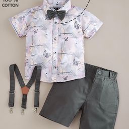 Hopscotch Boys Grey Pure Cotton Printed Clothing Set-picture-38