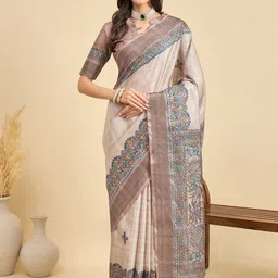 KALINI Ethnic Motifs Silk Blend Designer Tussar Saree-image-59