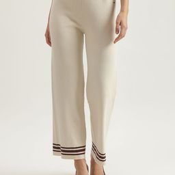 ELLE Women Cotton Solid Mid-Rise Regular Fit Trousers-image-43