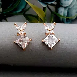 MEIRA JEWELLERY Gold-Plated Artificial Stones Studded Drop Earrings-picture-31