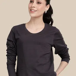 Kryptic Women Solid Round Neck Pure Cotton T-shirt-picture-49