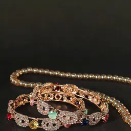 LAVAZZA Set Of 2 CZ Studded Bangle-6