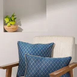 India Circus by Krsnaa Mehta Blue Embroidered Square Cushion Covers-image-75