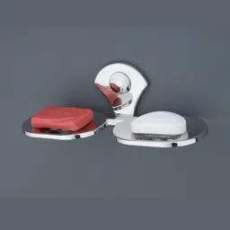 GLOXY Silver Stainless Steel Oval Double Glossy Soap Holder for Bathroom-picture-14