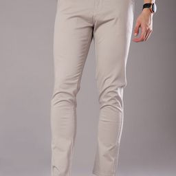 V-Mart Men Solid Mid-Rise Regular Fit Chinos Trousers-picture-1